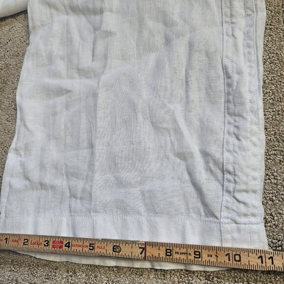 Athleta Cabo 100% Linen Women's Pants SZ 14 White Wide Leg Pull On Baggy Beachy - Picture 14 of 14